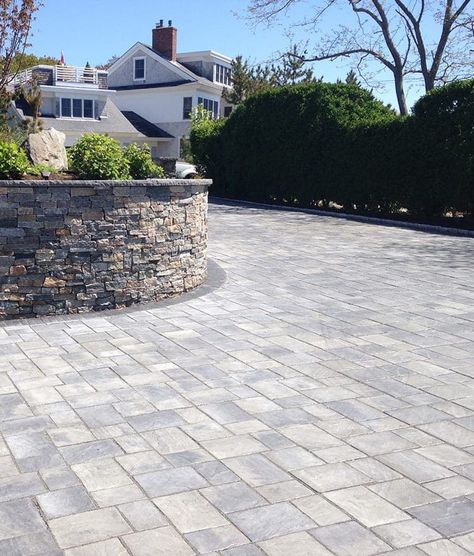 Unilock Patio Ideas, Driveway Patio, Patio Stone, Pool Pavers, Driveway Ideas, Pools Backyard Inground, Patio Pavers, Pools Backyard, Family Pool