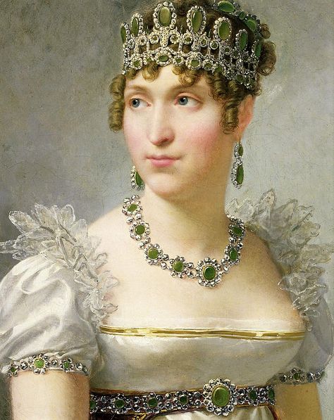 Hortense de Beauharnais Chateau De Malmaison, 1820s Fashion, Empress Josephine, Portrait Jewelry, Tiaras Jewellery, Royal Tiaras, Regency Fashion, Jean Baptiste, Royal Jewels