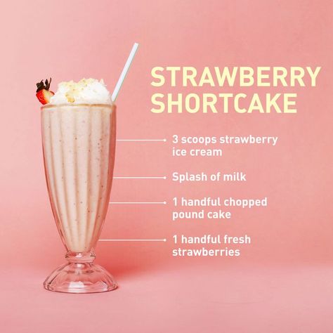 delish-milkshakes-new-strawberry Milkshake Recipe Easy, Homemade Milkshake, Diner Ideas, Frosty Recipe, Best Milkshakes, Vanilla Milkshake, Milkshake Recipes, Strawberry Milkshake, Milk Shakes