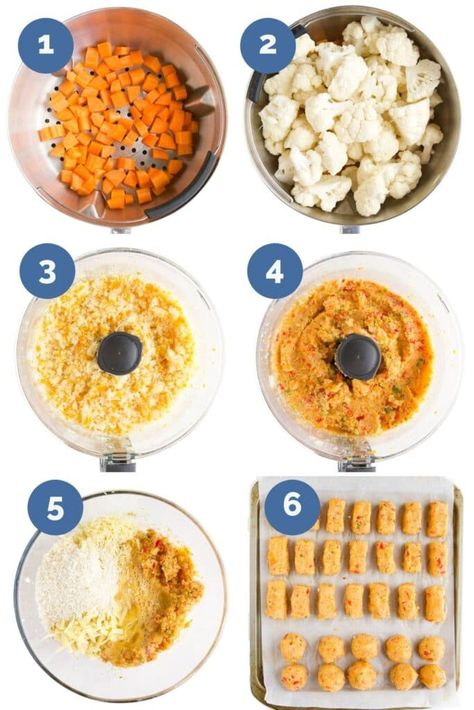 Finger Food For Kids, Healthy Baby Snacks, Mix Vegetable Recipe, Baby Carrot Recipes, Veggie Bites, Cauliflower Tots, Vegetables For Babies, Toddler Dinner, Snack Lunch