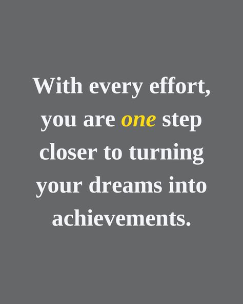 🌟 It's time to ignite your inner fire! 🔥✨  Dreamers unite! I believe in the power of your determination and hard work. With every ounce of effort you pour into chasing your dreams, you are one step closer to transforming them into incredible achievements. 💪🌈  Don't let anything hold you back; conquer your fears, break through barriers, and embrace the challenges that come your way. Remember, success is not a destination but a journey filled with learning and growth. Conquer Your Fears, One Step Closer, Chase Your Dreams, Motivational Quotes For Working Out, First Step, Hard Work, Work Hard, The Dreamers, Dreaming Of You