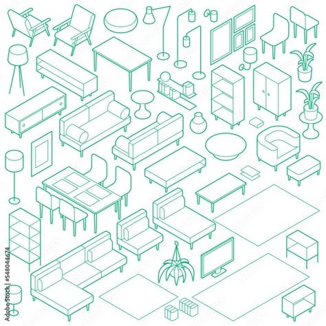 Isometric Images – Browse 749 Stock Photos, Vectors, and Video | Adobe Stock Isometric Projection Drawing, Isometric Art Studio, Isometric Furniture Illustration, Isometric Interior Drawing, Isometric Art Drawing, Isometric Drawing Examples, Isometric Furniture, Isometric Interior, Fill A Sketchbook