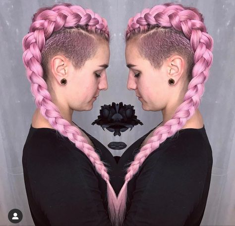 Valentine's Hairstyles, Shaved Sides Pixie, Long Hair Shaved Sides, Heart Braids, Weird Haircuts, Heart Hair Clips, Valentines Hairstyles, Shaved Pixie, Braids With Shaved Sides