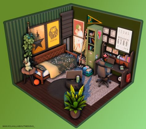 Sims 4 Small Bedroom, Sims 4 Teen Bedroom Ideas, Sims 4 University Dorm Layout, Small Bedroom Sims 4, Sims 4 Room Ideas Bedrooms No Cc, Sims 4 Kids Room Ideas, Sims Dorm Room, Sims 4 Basement Ideas, Sims 4 Dormitory