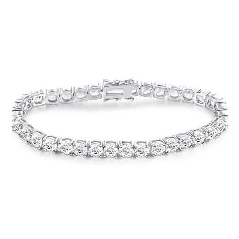 PRICES MAY VARY. Elevate your style with the Gemsme 925 Sterling Silver Tennis Bracelet. Made with high-quality cubic zirconia stones and crafted from 925 sterling silver, this bracelet showcases exquisite craftsmanship and timeless elegance. The sparkling cubic zirconia stones beautifully complement the sleek sterling silver, creating a captivating piece that catches the light and adds a touch of glamour to any ensemble. Whether you're attending a formal event, going out for a casual gathering, Fake Jewelry, Classic Bracelets, Real Jewelry, Free Bracelet, Bracelet For Women, Brass Metal, Tennis Bracelet, Real Diamonds, Womens Jewelry Bracelets