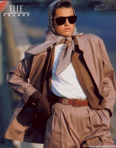 Yasmin Lebon |  Elle Japan unknown date 1985 photographer Marc Hispard hair Katia for Jean-Marc Maniatis makeup Thibault Vabre for Lancôme fashion editor Patricia Boin | 80s Editorial Suzanne Lanza, Mademoiselle Magazine, Alissa Salls, Job Outfits, Style Année 80, Look 80s, 80s Stuff, Yasmin Le Bon, 80's Fashion