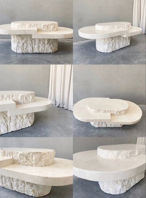 Rock Table, Stone Coffee Table, Stone Table, Table Rock, Store Interiors, Salon Interior Design, Living Room Decor Modern, Decor Home Living Room, Marble Table