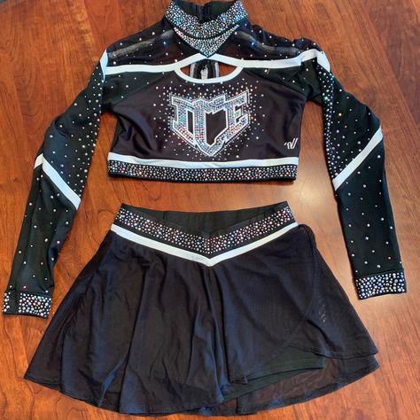 Ice Cheer Uniform Brand New, Never Worn (Never Came With Tags, Has Original Bag From Company) By Varsity Size Adult Medium - Top Size Adult Small - Bottom Varsity Cheer Uniforms, Varsity Dress, Cheer Costumes, Cheer Tops, Sequin Mesh Dress, Varsity Cheer, Side Split Maxi Dress, Ice Dresses, Cheer Uniform