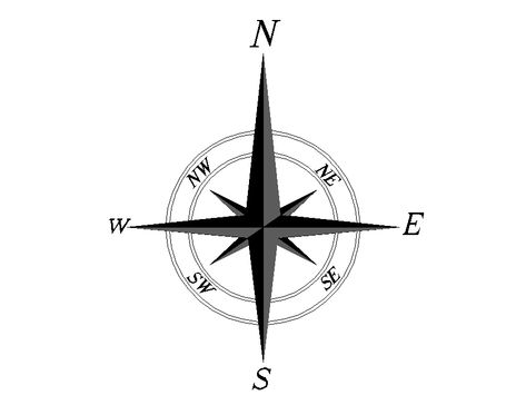 Front elevation 2 d north direction detail dwg file North South East West, East Direction, Drawing Block, Autocad Drawing, Front Elevation, North South, East West, Compass Tattoo, North East