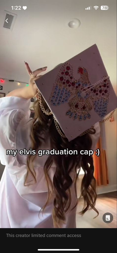 Vienna Billy Joel Grad Cap, Elvis Graduation Cap, Dolly Parton Graduation Cap, F1 Graduation Cap, Elvis Aesthetic, High School Graduation Cap Designs, Funny Graduation Caps, If I Can Dream, Graduation Cap Decoration Diy