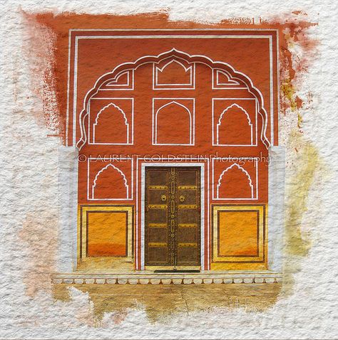 Rajasthani Palace Paintings, Rajasthan Illustration, Jaipur Architecture, Opened Door, Rajasthan Art, Mughal Art Paintings, Rajasthani Art, T S Eliot, Indian Folk Art