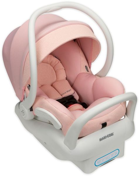 Maxi-Cosi Mico Max Infant Car Seat in Pink Sweater Knit $289.99 At Bed Bath & Beyond Baby pink cozy fabric, side protection https://api.shopstyle.com/action/apiVisitRetailer?id=619055894&pid=uid841-37799971-81 Baby Doll Car Seat, Quinny Stroller, Newborn Necessities, Pink Car Seat, Girl Car, Baby Gear Essentials