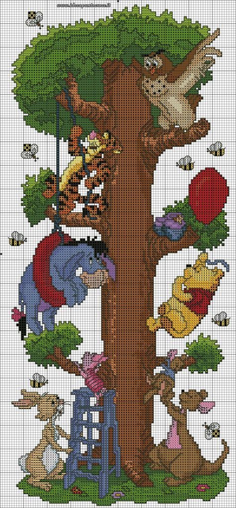 Disney Cross Stitch Patterns, Cross Stitch For Kids, Pixel Crochet, Pola Kristik, Disney Cross Stitch, Pola Sulam, Baby Cross, Cross Stitch Baby, Cross Stitch Animals