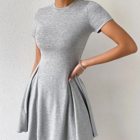 Blue Bodycon, Blue Bodycon Dress, Elegant Mini Dress, Chic Vibes, Round Neck Dresses, Crewneck Dress, Ruffle Hem Dress, Dress For Short Women, Slim Dresses