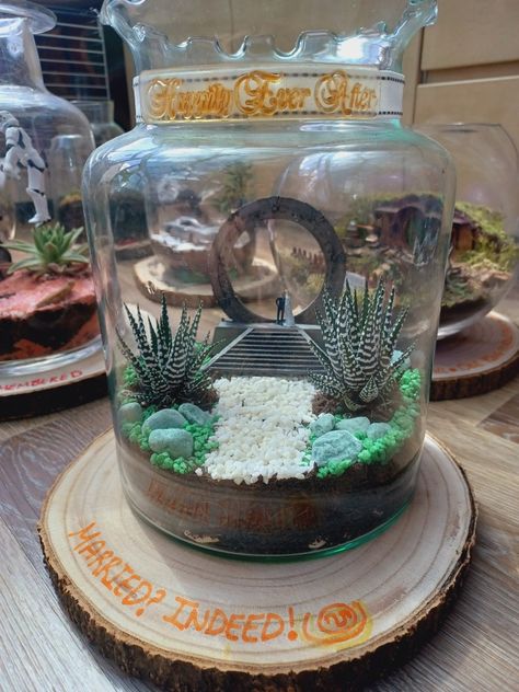 I made my own movie/TV themed terrariums for my wedding Wedding Terrarium, Terrarium Wedding, Stargate, My Wedding, Terrarium, Movie Tv, Tv