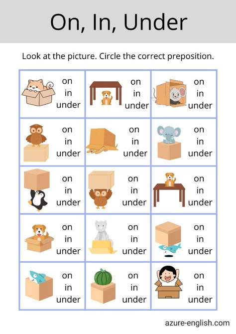 In On And Under Worksheets, On And In Worksheets, Use Of And Worksheets, U Kg English Worksheet, In And On Worksheets, Use Of This And That Worksheets, Preposition In On Under Worksheet, Fun Activities For Students Classroom, In On Under Activities For Kids