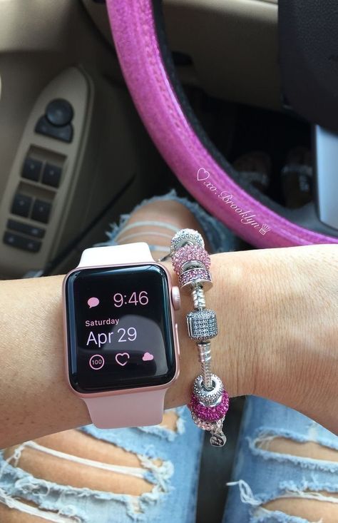 Pink Apple Watch, Apple Watch Fashion, Swiss Army Watches, Pink Apple, Black Apple, Apple Watch Accessories, Apple Watch Faces, Technology Gadgets, Inspired Fashion