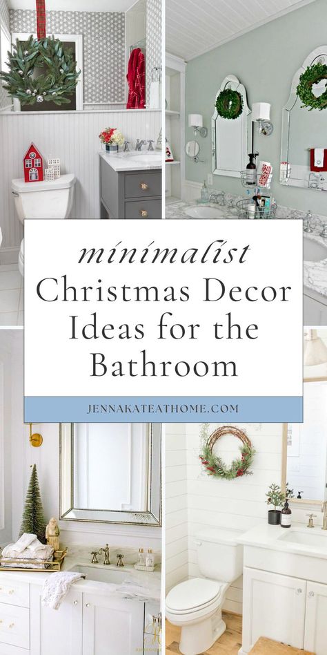 Explore decorating bathroom for Christmas ideas with these simple DIY tips. Find ideas for decorating your bathroom for Christmas and add bathroom Christmas decor to give your space a festive makeover. These seasonal and winter touches will help you give your bathroom a festive makeover. Christmas Decor For Bathroom Holidays, Bathroom Holiday Decor Christmas, Bathroom Sink Christmas Decor, Christmas Toilet Decoration, Winter Bathroom Decor Ideas, Decorate Bathroom For Christmas, Christmas Bathroom Decor Ideas Simple, Christmas Decor Bathroom Ideas, Decorating Bathroom For Christmas