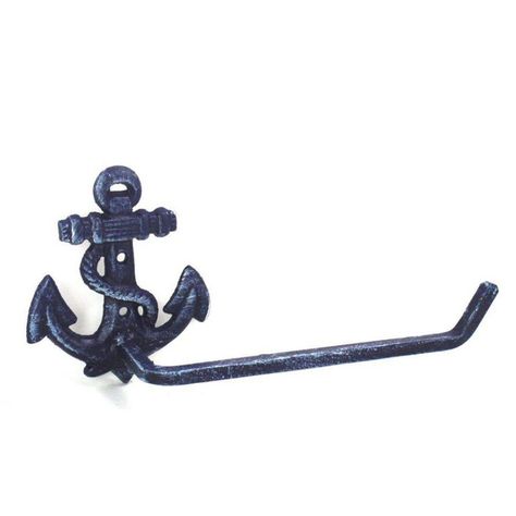 Handcrafted Nautical Decor Anchor Wall Mounted Toilet Paper Holder You'll Love | Wayfair Hanging Toilet, Recessed Toilet Paper Holder, Cottage Bath, Toilet Paper Stand, Nautical Room, Mounted Toilet, Decorative Hand Towels, Nautical Bathrooms, Paper Stand