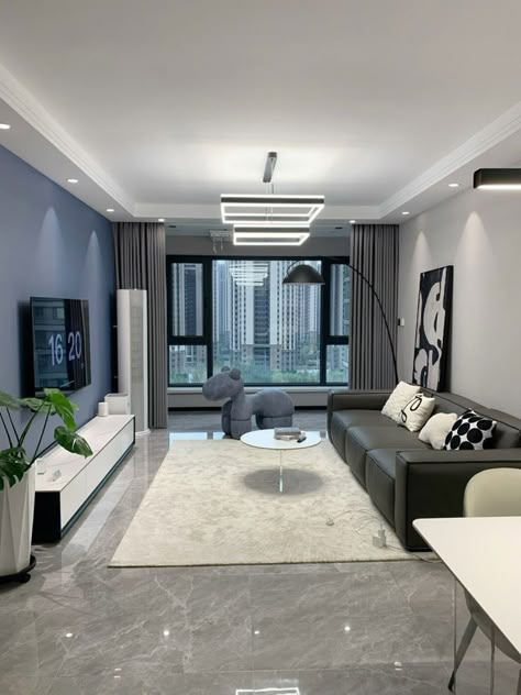 Apartment Aesthetic Modern Cozy, Modern Apartment Layout, Korean Living Room, Korean Apartment Interior, Small Luxury Apartment, Simple Apartments, Modern Minimalist Living Room, Small Apartment Design, Apartment Living Room Design