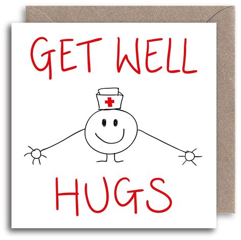 Get Better Soon Cards, Get Well Soon Card Ideas, Hugs Illustration, Diy Cards Get Well, Get Well Soon Funny, Funny Get Well Soon, Get Well Soon Cards, Funny Get Well, Get Better Soon