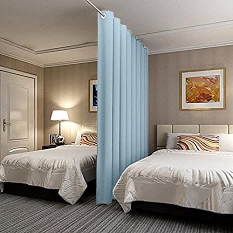 Privacy Room Divider, Loft Workspace, Room Divider Ideas Bedroom, Bedroom Divider, Boys Shared Bedroom, Screen Room Divider, Shared Girls Bedroom, Divider Curtain, Hanging Room Dividers