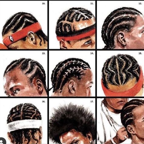 Iverson Braids, Two Cornrow Braids, Cornrows Men, Twist Hair Men, Cornrow Braids Men, Hair Braid Patterns, Braid Styles For Men, Hypebeast Art, How To Draw Braids