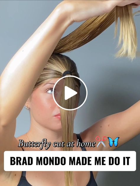 Lemon8 · BRAD MONDO MADE ME CUT MY HAIR AT HOME · @brianabappert Brad Mondo Haircut Tutorial, Brad Mondo Butterfly Cut, Brad Mondo, Butterfly Haircut, 7 Minute Workout, Cosmetology School, Cut My Hair, Grow Out, Cosmetology