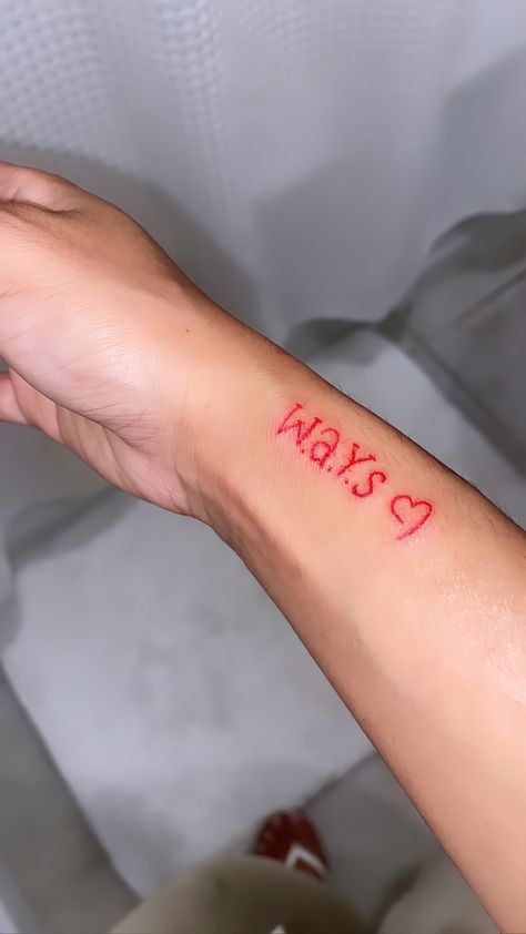 Ways Meaning Tattoo, Ways Tattoo Jhene Aiko Meaning, W A Y S Tattoo Meaning, Jhene Aiko Ways, W A Y S Tattoo Red, Pretty Hand Tattoos For Women Simple, Simple Baddie Tattoos, W.a.y.s Tattoo Jhene Aiko, Jhene Aiko Inspired Tattoos