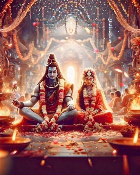 Shivshakti Images, Shiv Parvati Marriage, Mahashivratri Image, Shiv Vivah, Siva Parvathi Love Images, Mahashivratri Images, Marriage Images, Shiva And Parvati, Shiv Parvati