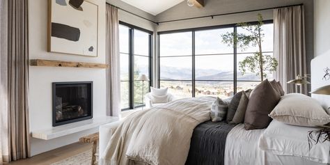 Mountainside Retreat: Webisode No. 2 - Studio McGee Mountainside Retreat, White Headboard, Studio Mcgee, Guest Bed, Sofa Shop, Main Bedroom, Shop Chair, The Ranch, Modern Spaces