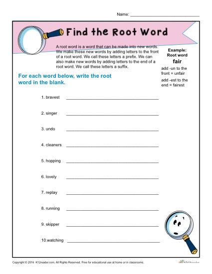 With this classroom activity, explore the different commonly used prefixes and suffixes in order to find the hidden root word! Click here to start looking! Root Word Worksheets, Root Words Worksheet, 5th Grade Spelling Words, Root Words Activities, 2nd Grade Spelling Words, Latin Root Words, Third Grade Worksheets, Suffixes Worksheets, Words Worksheet