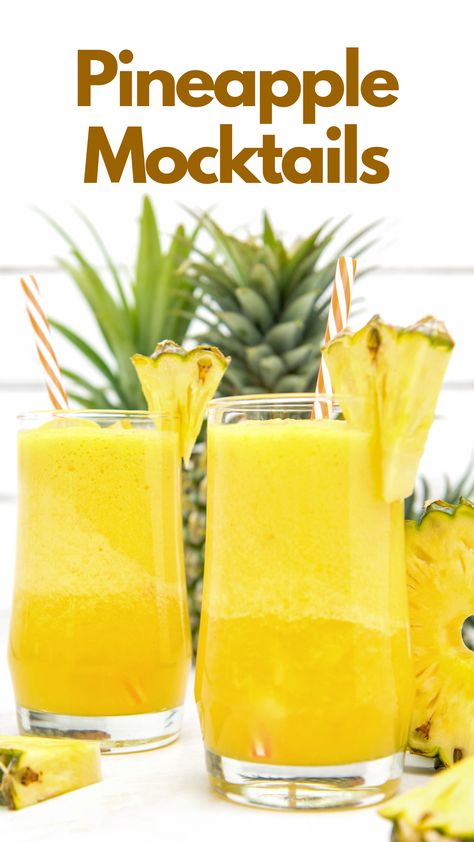 Pineapple Mocktails Yellow Non Alcoholic Drinks, Pineapple Summer Drinks, Pineapple Juice Mock Tail, Pineapple Juice Mocktail, Non Alcoholic Pineapple Drinks, Pineapple Juice Drinks Non Alcoholic, Pineapple Mocktail Non Alcoholic, Pineapple Mocktails, Drinks With Pineapple Juice