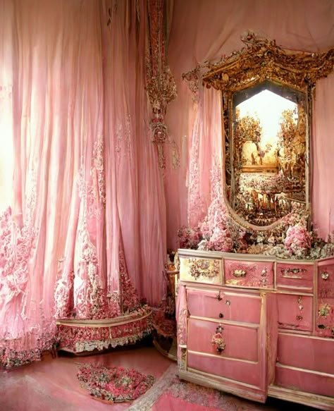 Pink Victorian Room, Rococo Interior Design, Rococo Interior, Stylish Crochet, Crochet Girls, Dreamy Room, Girls Top, Pink Houses, Dream Room Inspiration