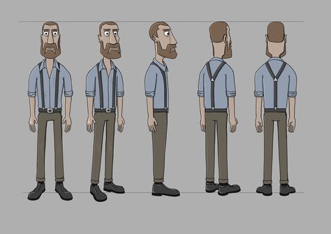 Cartoon Character Sheet, Character Model Sheet Turnaround, Character Turn Around, Turn Around Character Design, Character Turnaround Sheet, Character Rotation, Action Animation, Cut Out Animation, Gravity Falls Characters