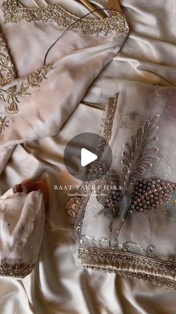 MARIA SAJJAD on Instagram: "HandPainted Sharara Set.   Handpainted duppata with Embellished shirt & Embellished sharara .  Fabric: Raw silk 80gms for kameez, 80gms embellished Sharara pure Silk organza for Duppata .  Color: Cream . Package: Stitched 3Pcs  Customization: Fabric, color & layout customization is available along with custom stitching to your measurements  Delivery Time: Each piece is custom made thus a minimum of 8-9 weeks of delivery time is required." Sharara Dress, Color Layout, Raw Silk Dress, Raw Silk Fabric, Embellished Shirt, Organza Dress, Sharara Set, Silk Organza, Raw Silk