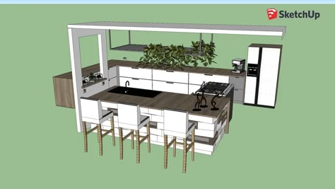 Door Top View Photoshop Plan, Kitchen 3d Warehouse, 3d Warehouse Sketchup, Sketchup Warehouse, Warehouse Kitchen, Outdoor Grill Area, Kitchen Chimney, Warehouse Office, Kitchen 3d