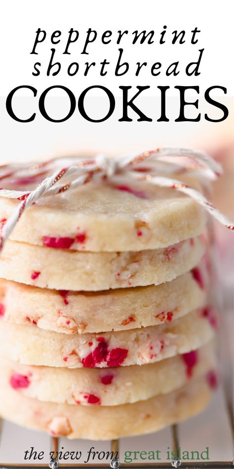 Peppermint Shortbread Cookies, Peppermint Shortbread, Cookies Easy Recipe, Shortbread Cookies Easy, Frozen Cookies, Cookies Easy, Shortbread Recipes, Peppermint Cookies, Baked Chips