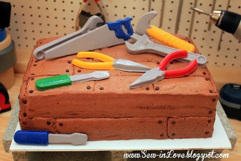 Handyman Birthday Party, Handyman Birthday, 7th Birthday Party For Boys, Tools Birthday Party, Mechanics Birthday, 2x4 Lumber, 60th Bday, 4th Birthday Cakes, Second Birthday Ideas