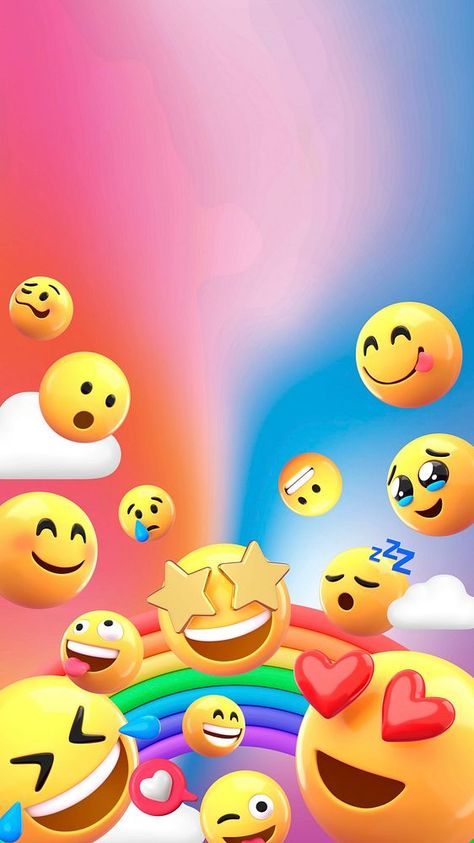 Smiley Background, Heart Face Emoji, Iphone Wallpaper Cute, Ramadan Kids, Emoji Party, Face Emoji, Wallpaper Cute, Emoji Faces, Heart Face