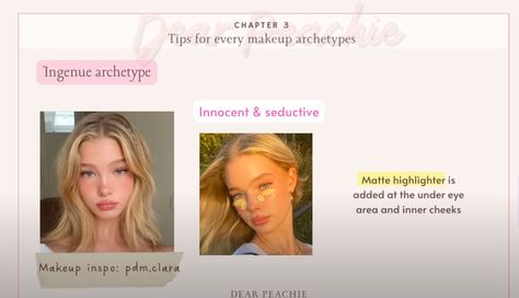 Inguene Archetype, Archetype Makeup, Dear Peachie Makeup, Ingenue Archetype, Dear Peachy, Ingenue Makeup, Ingenue Essence, Seductive Makeup, Hand Makeup