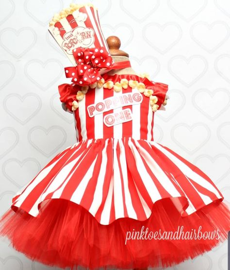 Popcorn Headband, Tutu Costumes Diy, Popcorn Halloween Costume, Vintage Circus Costume, Popcorn Costume, Cupcake Costume, Circus Dress, Tutu Dress Costumes, 4t Dress