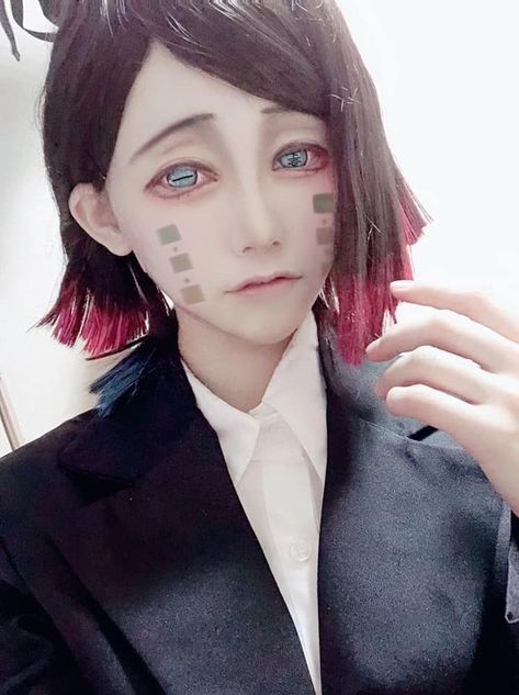 Enmu Cosplay Makeup, Enmu Demon Slayer Cosplay, Enmu Cosplay, Classy Fashion Chic, Cosplay Ideas Women, Anime Cosplay Makeup, Face Artwork, Anime Makeup, Snk Cosplay