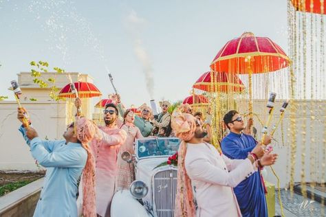 Groom entry ideas - Indian. #indianwedding #indiangroom #entryideas #weddinginspiration | Indian destination wedding, Wedding entrance, Dance props Groom Entry Ideas, Indian Royalty, Groom Entry, Indian Destination Wedding, Bride Entry, Entry Ideas, Kochi Kerala, Party Poppers, Indian Wedding Planning