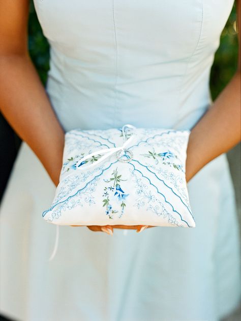 Embroidered Ring Pillow, Embroidered Ring Bearer Pillow, Light Blue Ring, Summer Solstice Wedding, Solstice Wedding, Love Pillows, Wedding Cushion, Dresses Photography, Pillow Embroidery