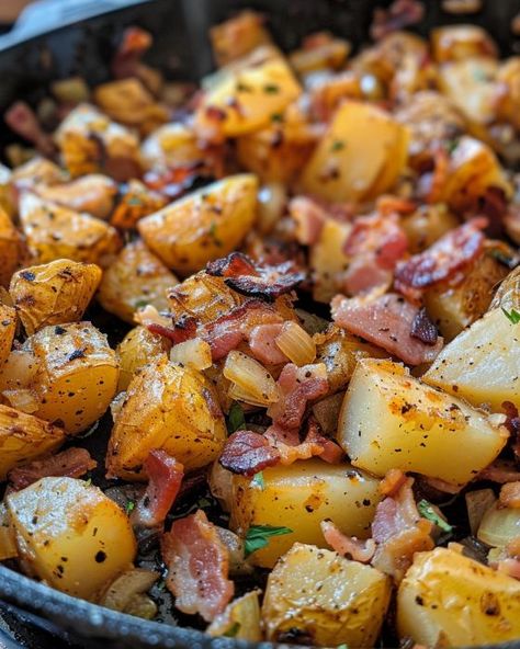 Southern roots mean these potatoes hit the table a lot. I'm telling ya, the craving never quits! Good Potatoes Recipes, Bbq Boiled Potatoes, Skillet Red Potatoes, Recipes Using Yellow Potatoes, Yellow Potatoes Recipes Stovetop, Bacon Potatoes Recipes, Stewed Potatoes Southern, Small Yellow Potatoes Recipes, Potatoes Delmonico