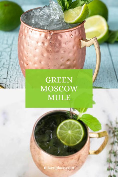 This tasty twist on the traditional Moscow Mule can be whipped up in about 5 minutes. Makes a great Saint Patrick’s Day celebration drink. Mule Drink, Moscow Mule, Saint Patrick, St Patrick’s Day, Moscow Mule Mugs, Mule, Green Tea, Moscow, Twist