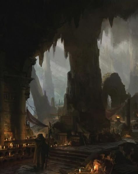 Dwarven City, Cave City, Creature Fantasy, Underground Cities, Location Inspiration, Fantasy City, Fantasy Setting, Fantasy Places, Fantasy Map