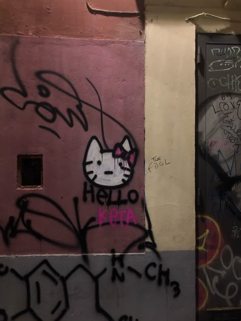 Graffiti Room, Cybergoth Style, Hello Cute, Swag Pics, Hello Kitty Aesthetic, Artist Aesthetic, Graffiti Drawing, Hello Kitty Pictures, Scary Art