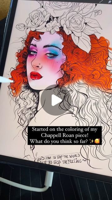 Marleen Weijman on Instagram: "I always enjoy drawing and coloring expressive pop icons so I had to draw Chappell Roan! This is just the start of the coloring. I decided to go for a more smooth, comic like gradient style coloring instead of my go to messy gouache. I’m working in Procreate by the way and of course this is not the final result yet! 😂🙈

Ps: the curls are popping! I really enjoyed drawing them and I have to detail them more! 🩵

#chappellroan #chappellroanedit #chappellroanfanart #midwestprincess #chappellroandrawing #goodluckbabe #procreateart #comicbookart #pinkpony #illustrationartists" Curls Drawing, Pop Icons, Procreate Art, Chappell Roan, Illustration Artists, Comic Books Art, The Start, I Decided, To Draw